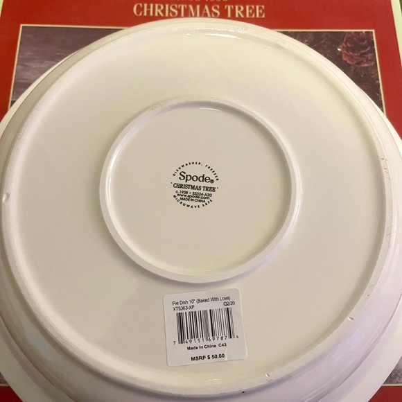 Spode Christmas Tree “Baked with Love” Pie Dish (new in box) - Picture 3 of 4